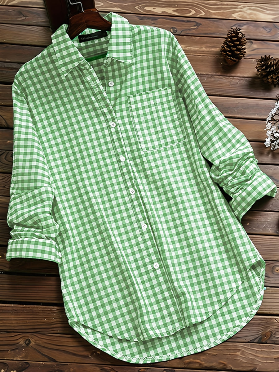 Damen Retro Hemd mit Karomuster