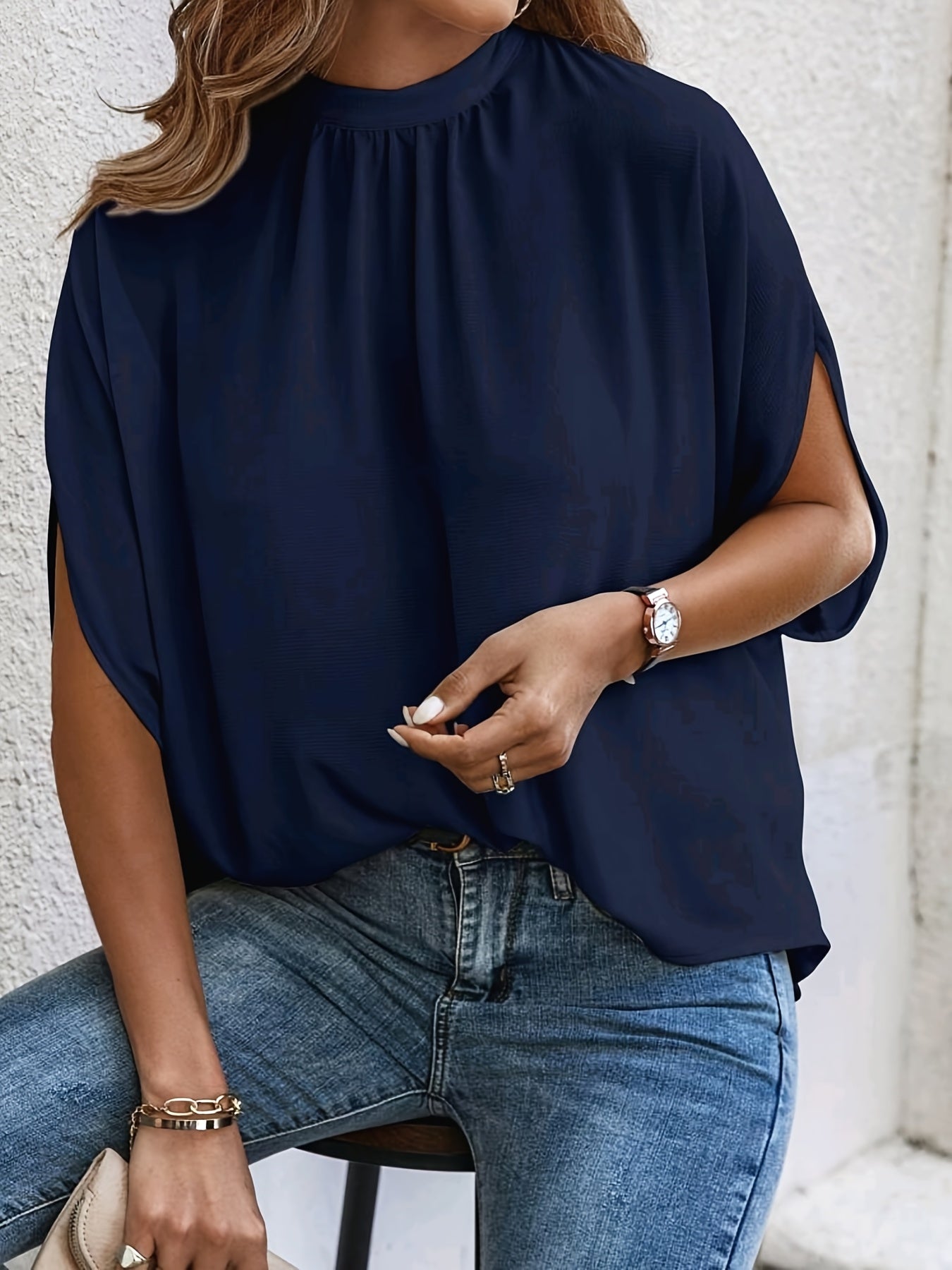 Damen Bluse – Fledermausärmel Elegant & Locker