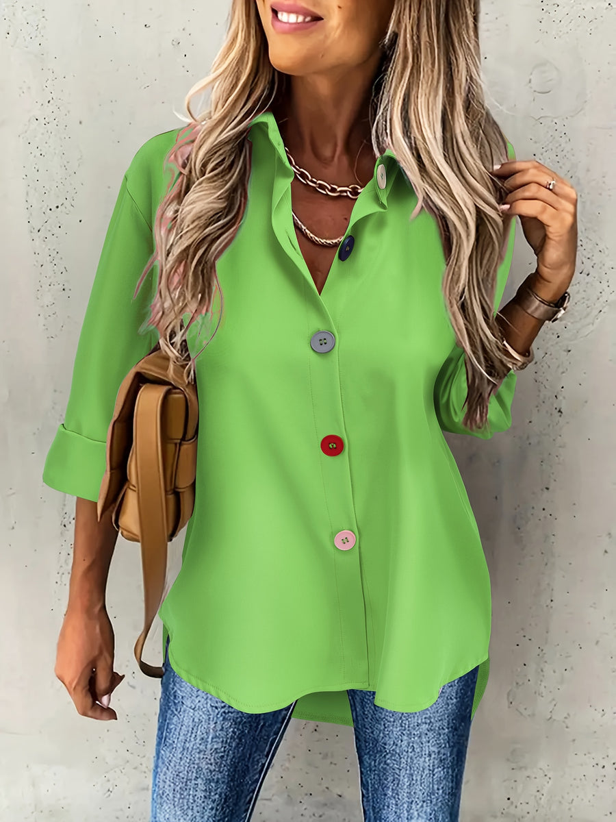 Damen Casual Bluse mit Knopfleiste
