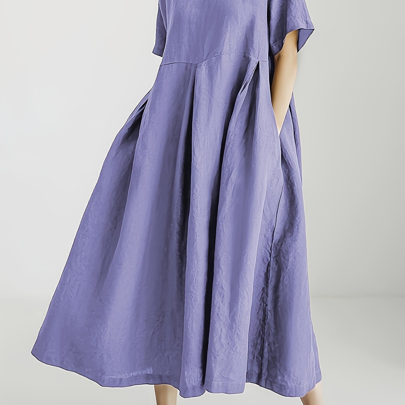 Damen Lockeres Leinenkleid für Frühling und Sommer