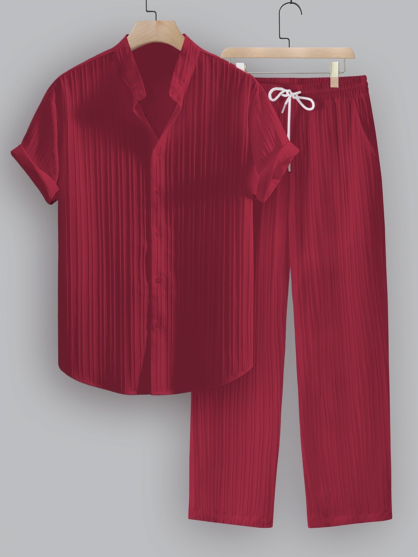 Herren Sommer Set mit Kurzarmhemd und Kordelzughose