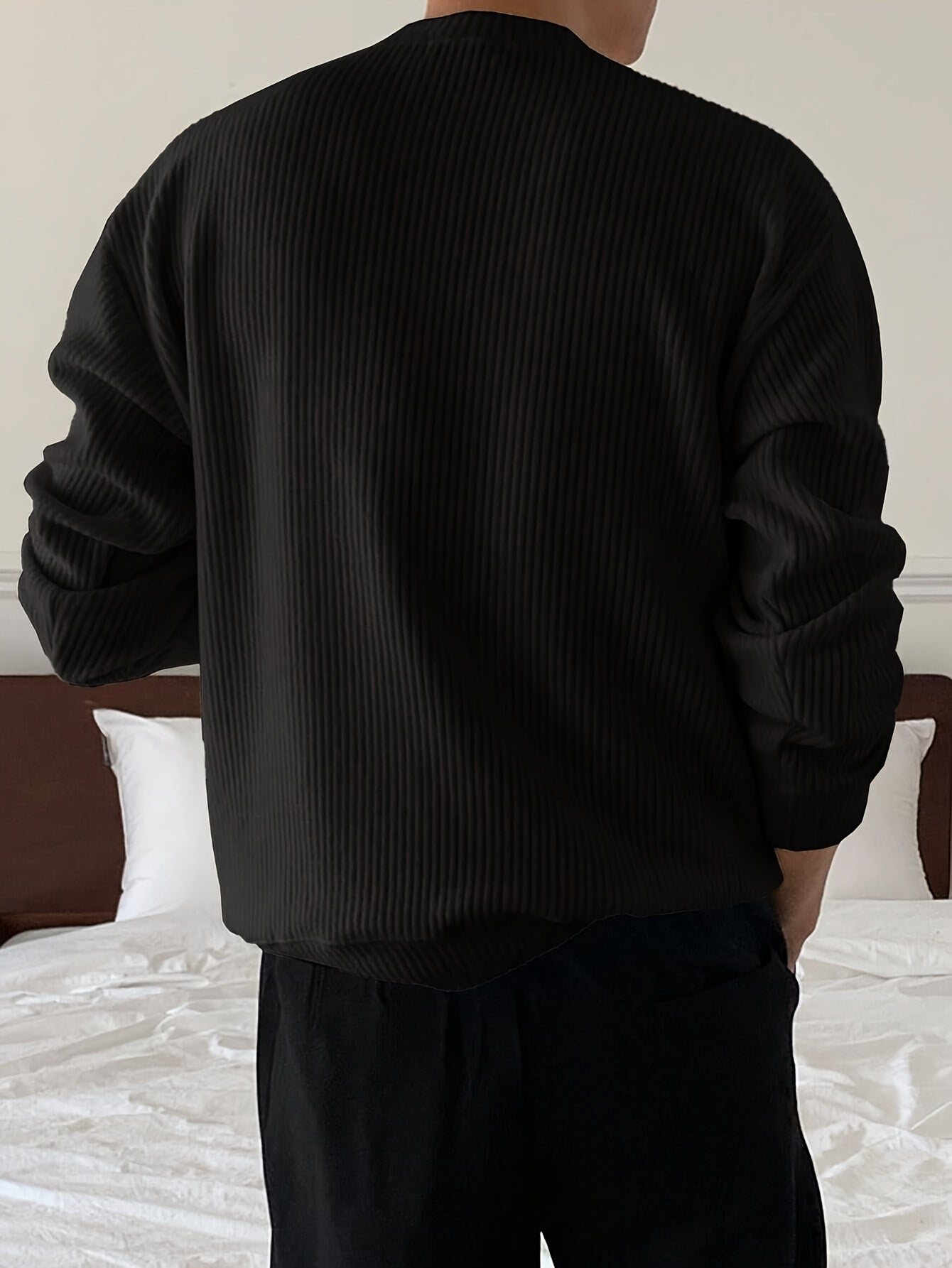 Herren Lockerer Strickpullover mit Rundhals
