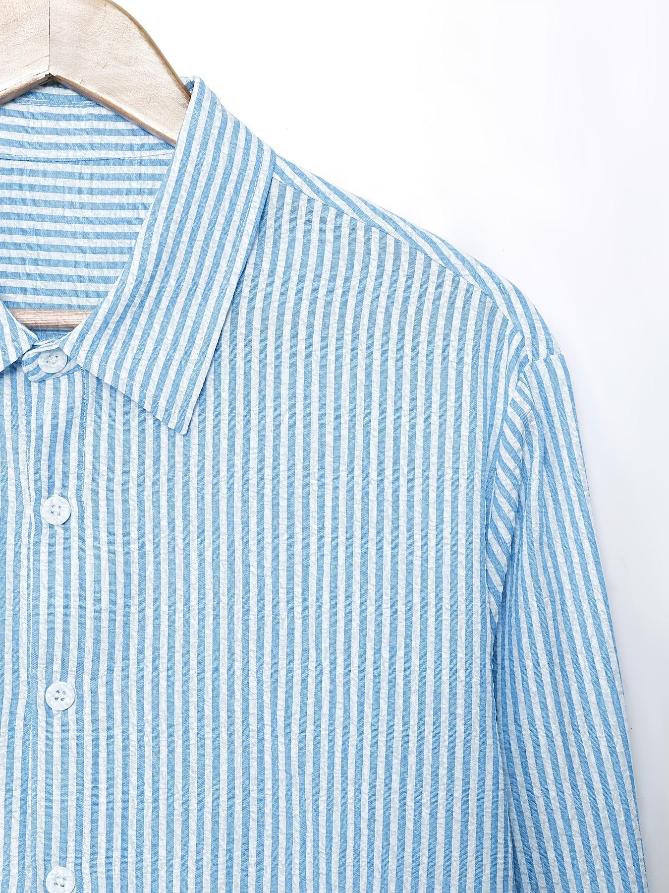 Unisex Hemd – Gestreift & Struktur Leicht Business Lässig