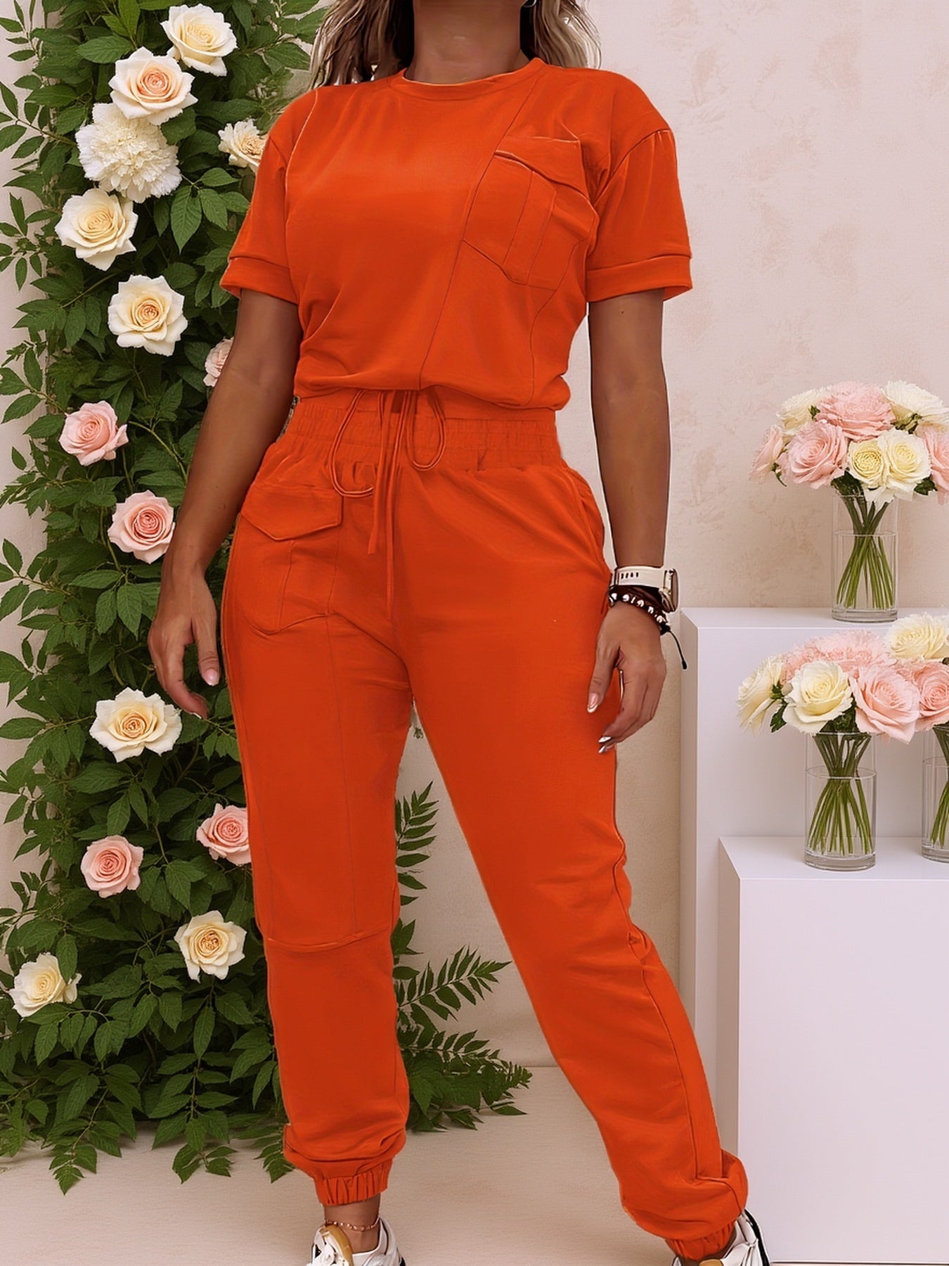 Damen Casual Zweiteiler mit Top und Hose