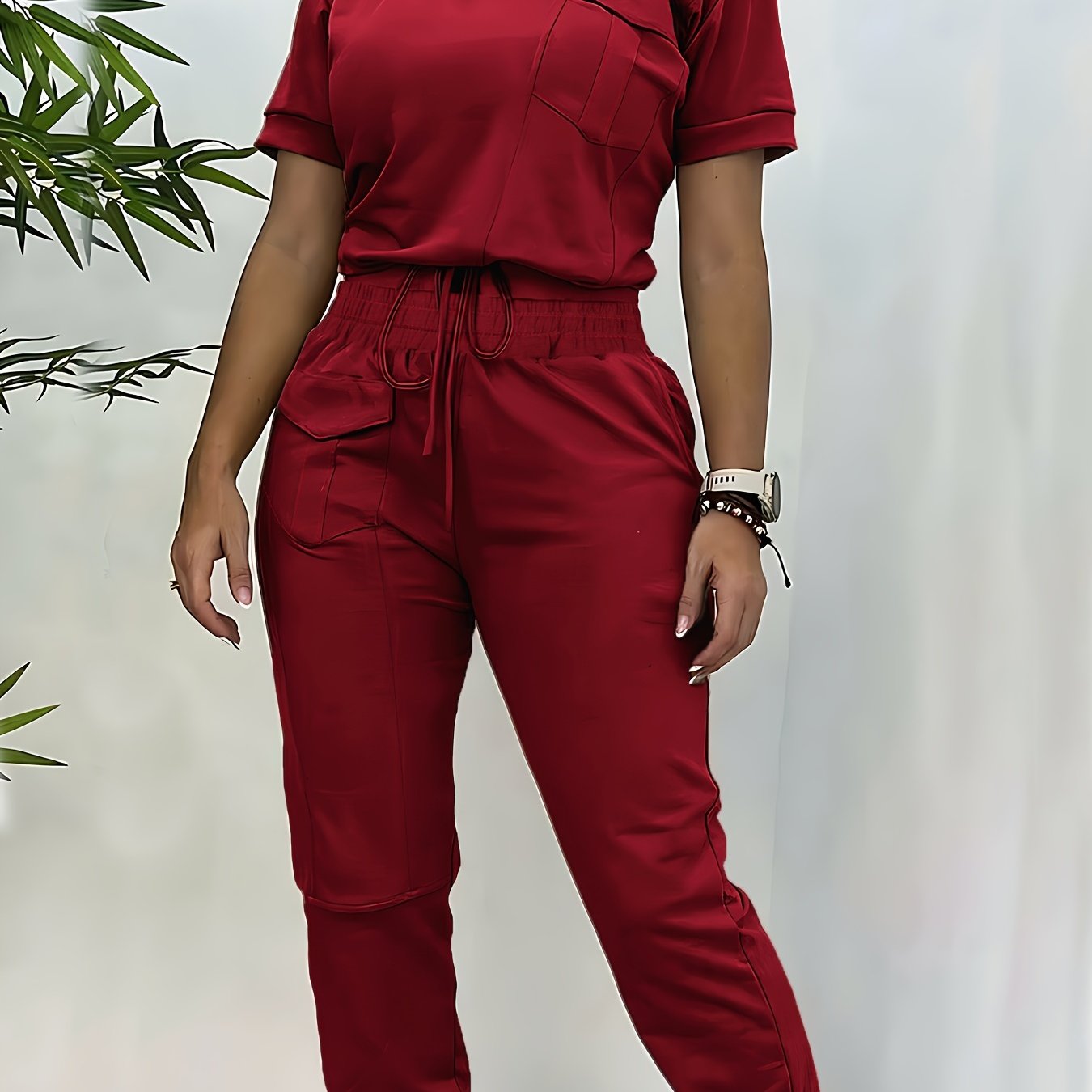 Damen Casual Zweiteiler mit Top und Hose