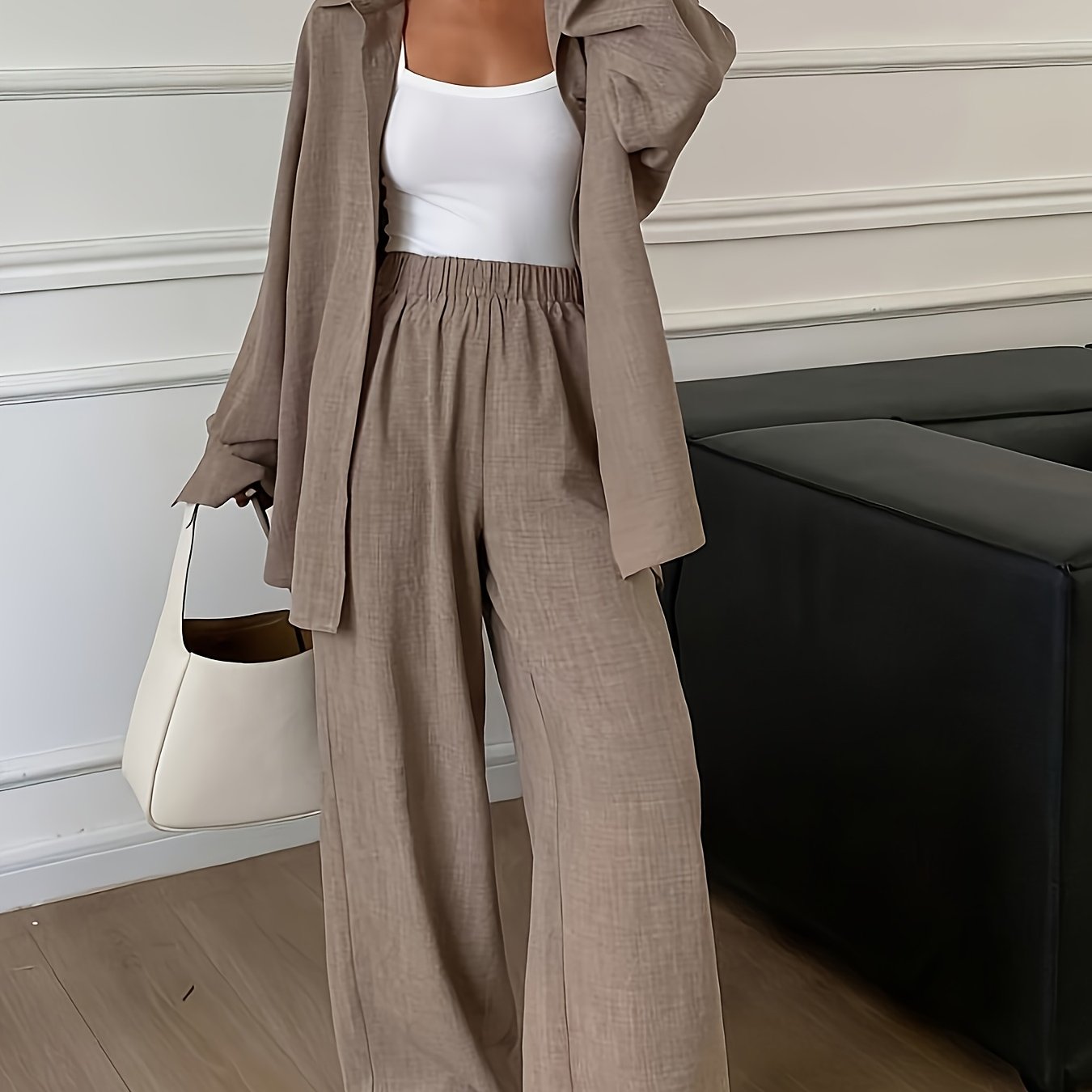 Damen Elegantes Set mit Langarmhemd und Hose