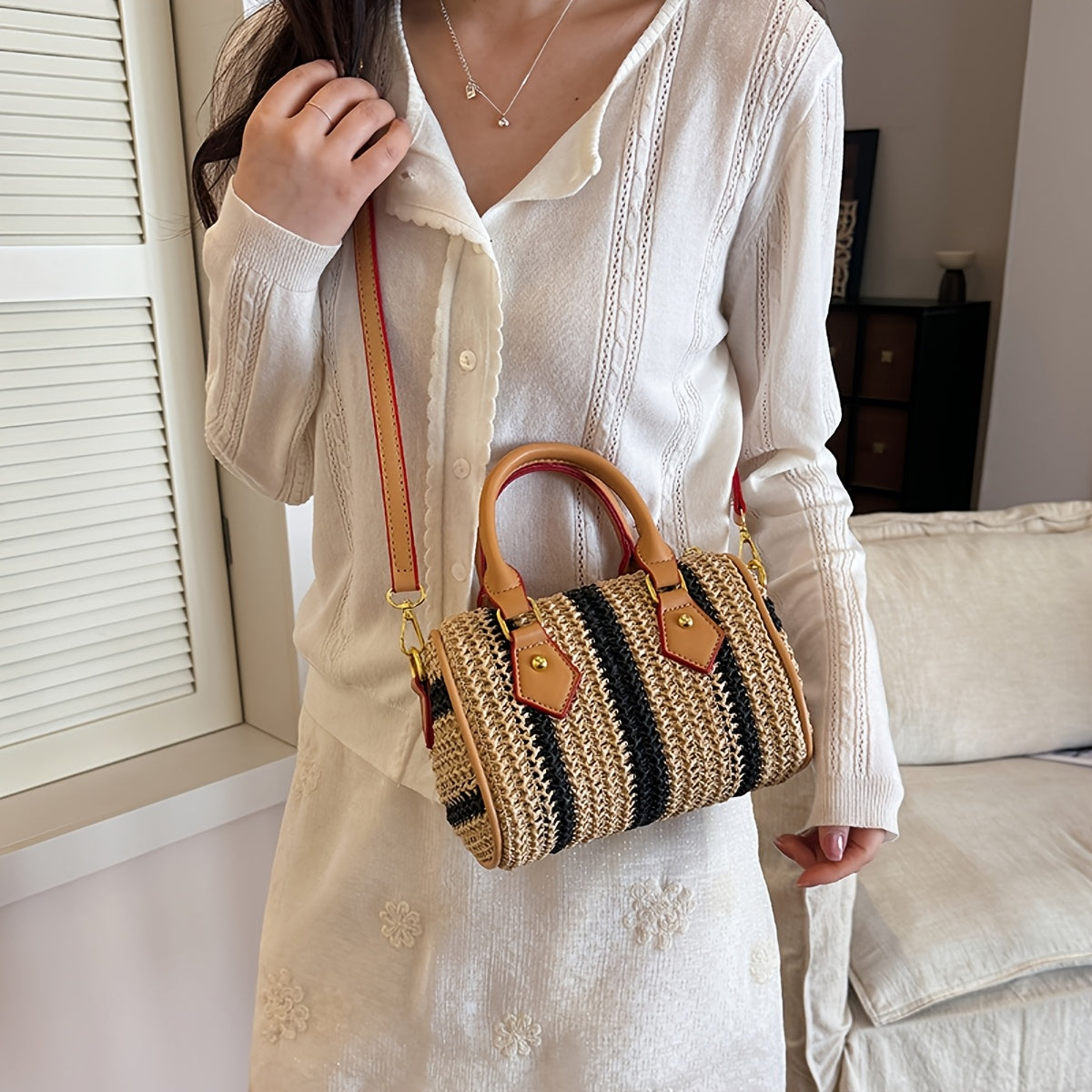 Elegante Damen Crossbody Bag mit Geflochtener Textur