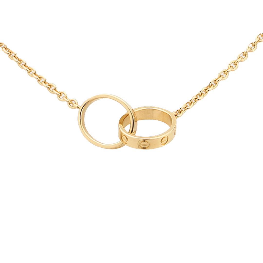 LOVE HALSKETTE DOPPELRING  | GOLD