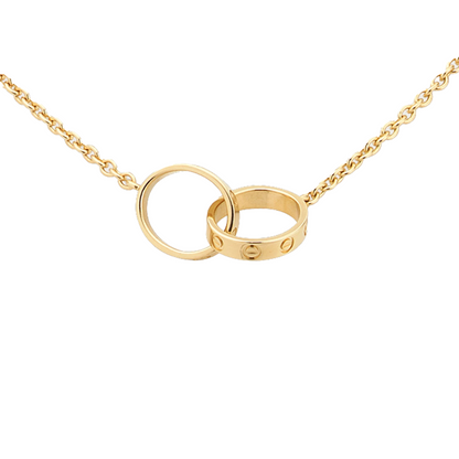 LOVE HALSKETTE DOPPELRING  | GOLD