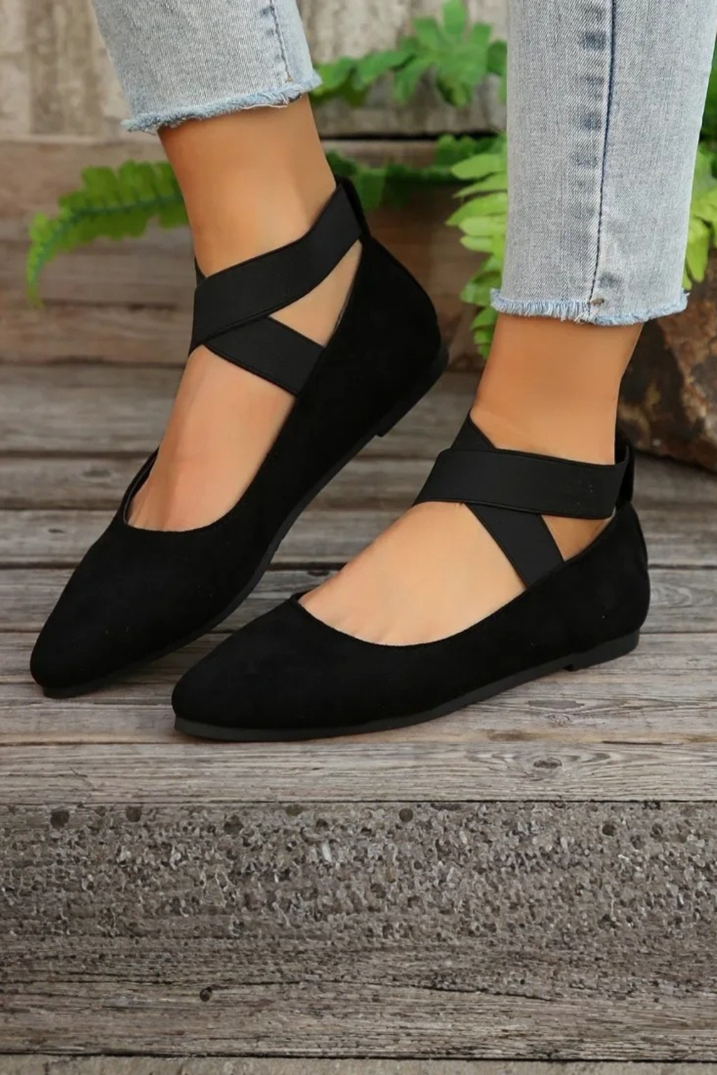 Emmeline Damen Ballerinas – Spitz & Knöchelriemen Elegant