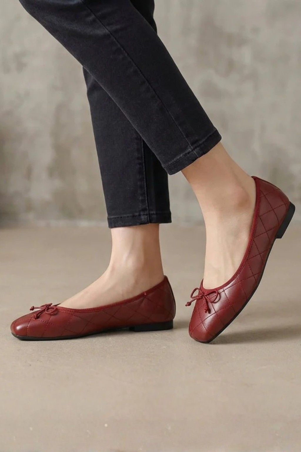 Millicent Damen Ballerinas – Steppung & Schleife mit Eckiger Spitze Elegant