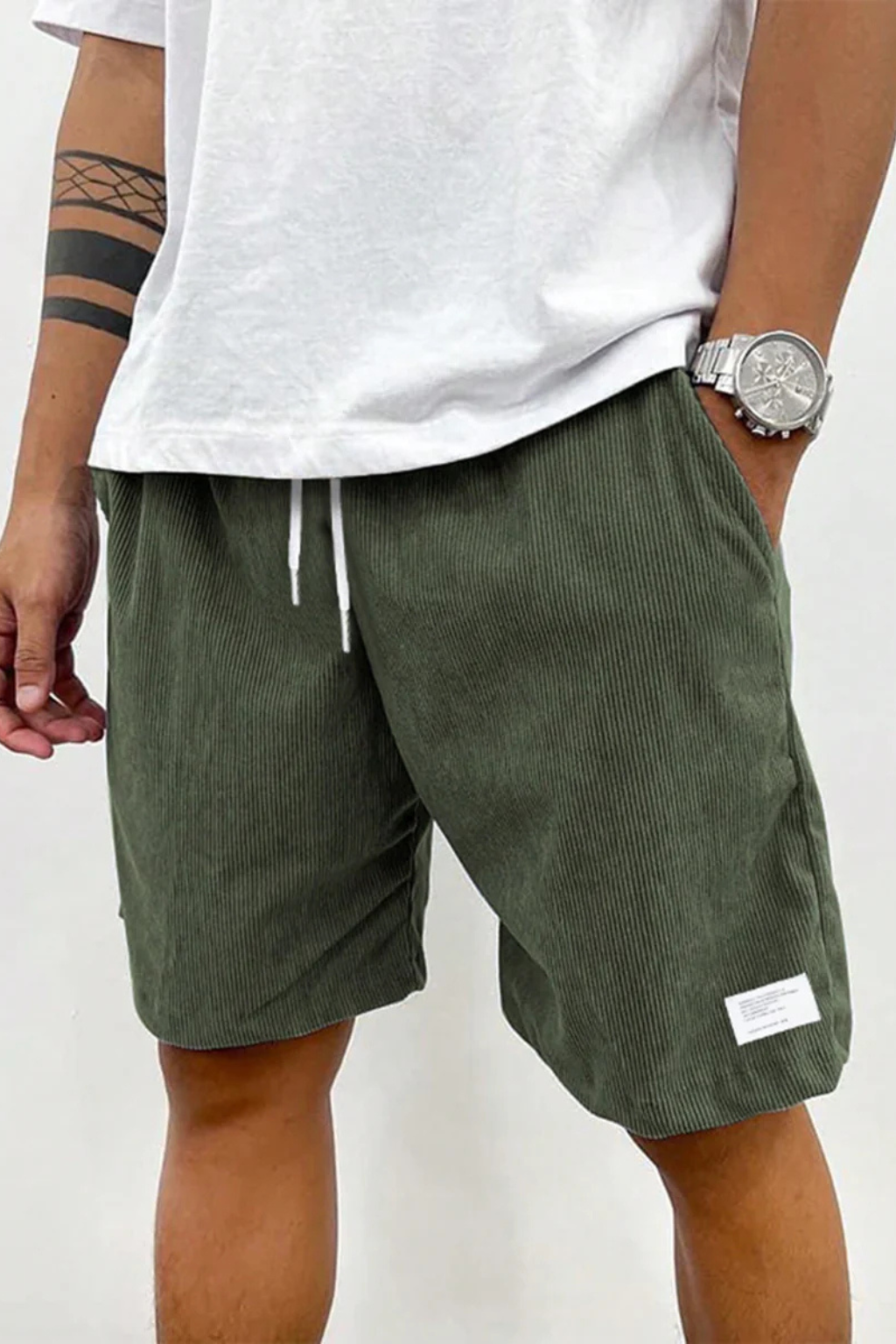 Dalby Herren Shorts – Cord Relaxed Fit mit Kordelzug Bund