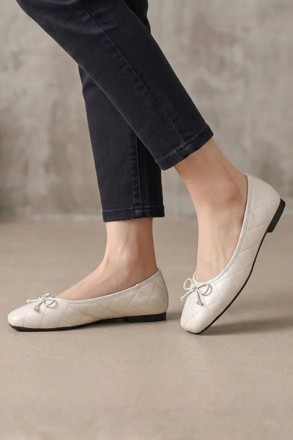 Millicent Damen Ballerinas – Steppung & Schleife mit Eckiger Spitze Elegant