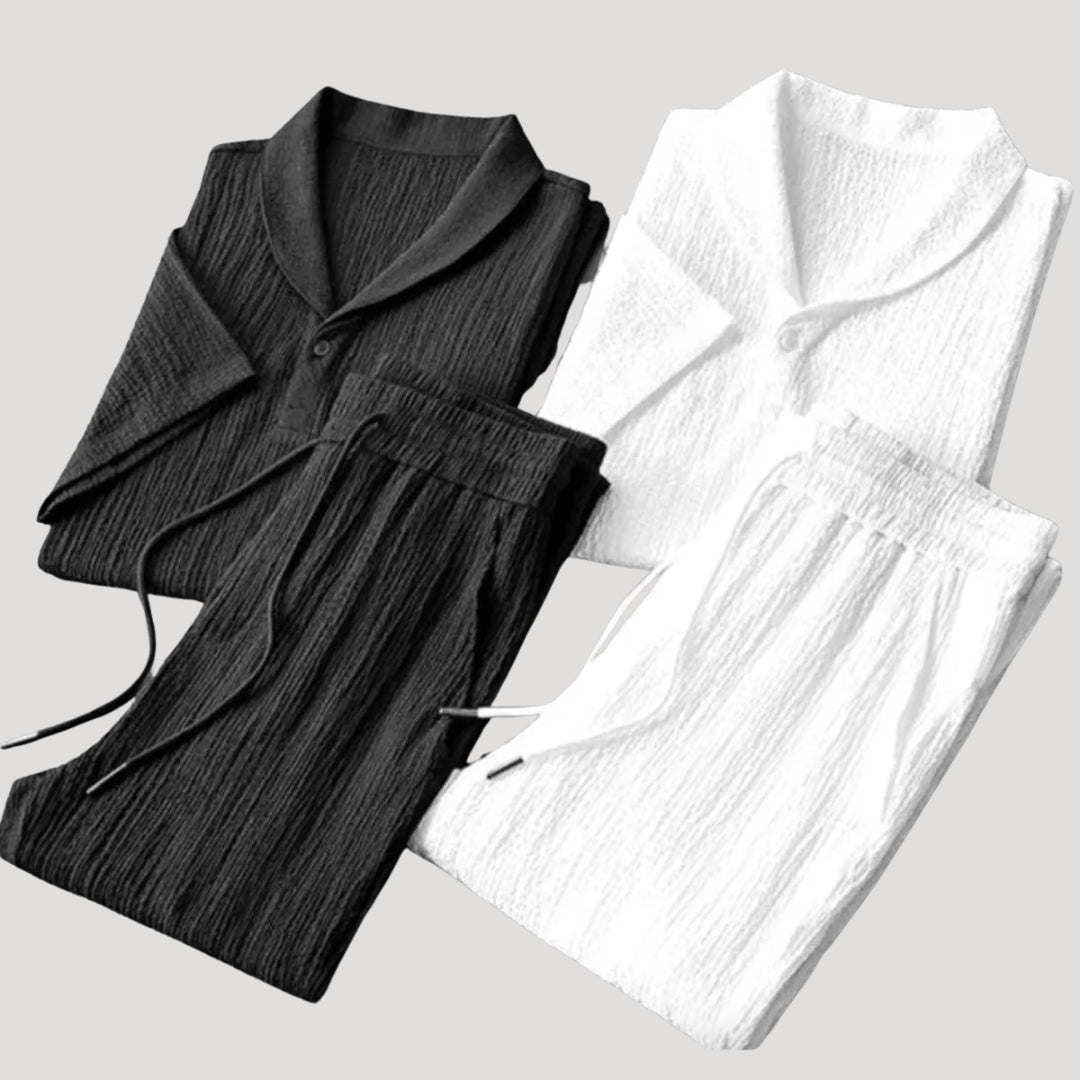 Herren Zweiteiliges Set – Kurzarm Hemd & Shorts