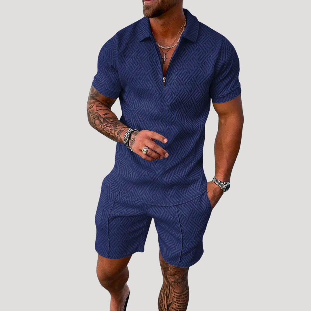 Herren Set – Kurzarm Polo & Shorts Zweiteilig Sommer