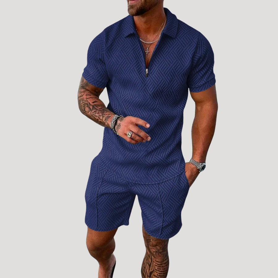 Herren Set – Kurzarm Polo & Shorts Zweiteilig Sommer