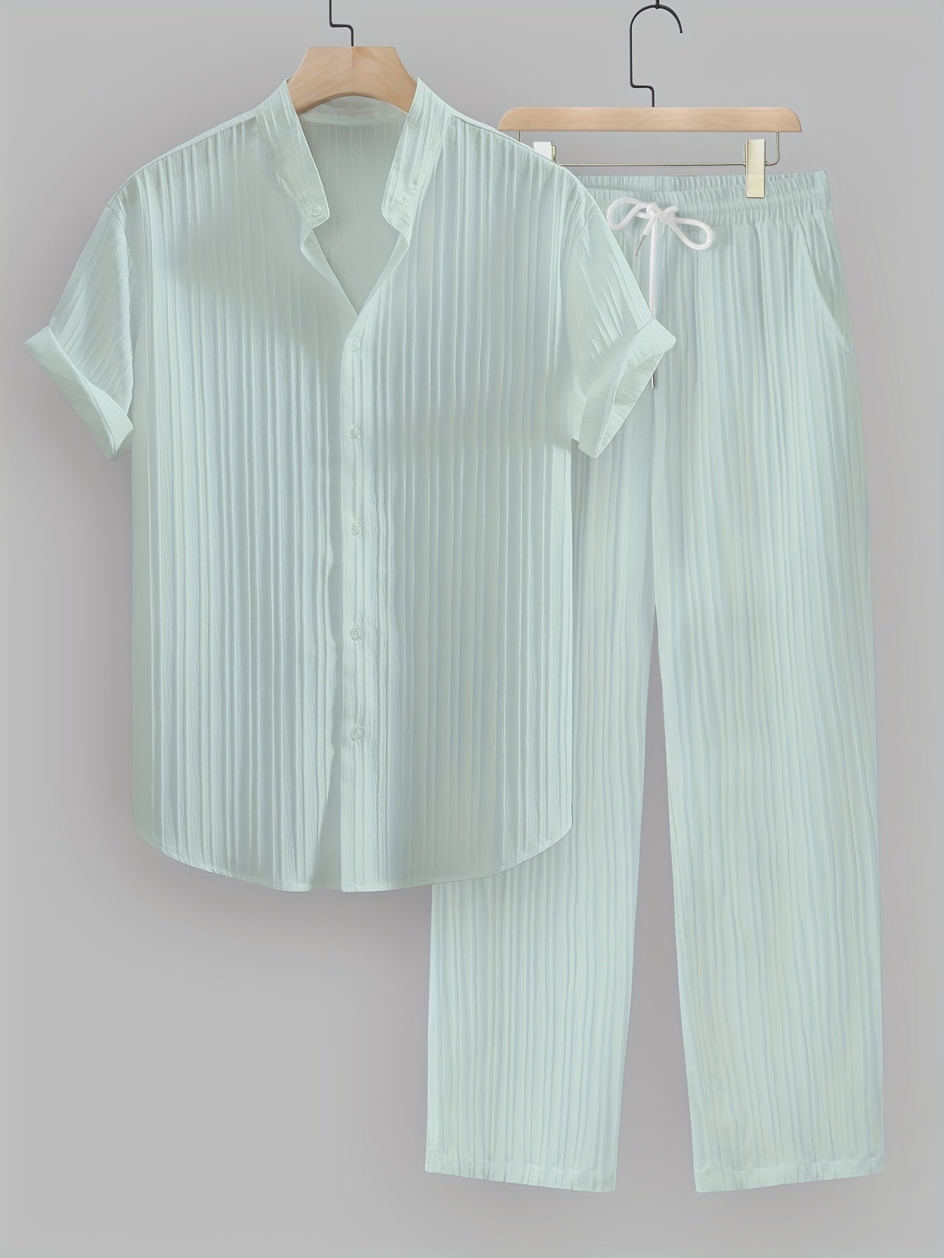 Herren Sommer Set mit Kurzarmhemd und Kordelzughose