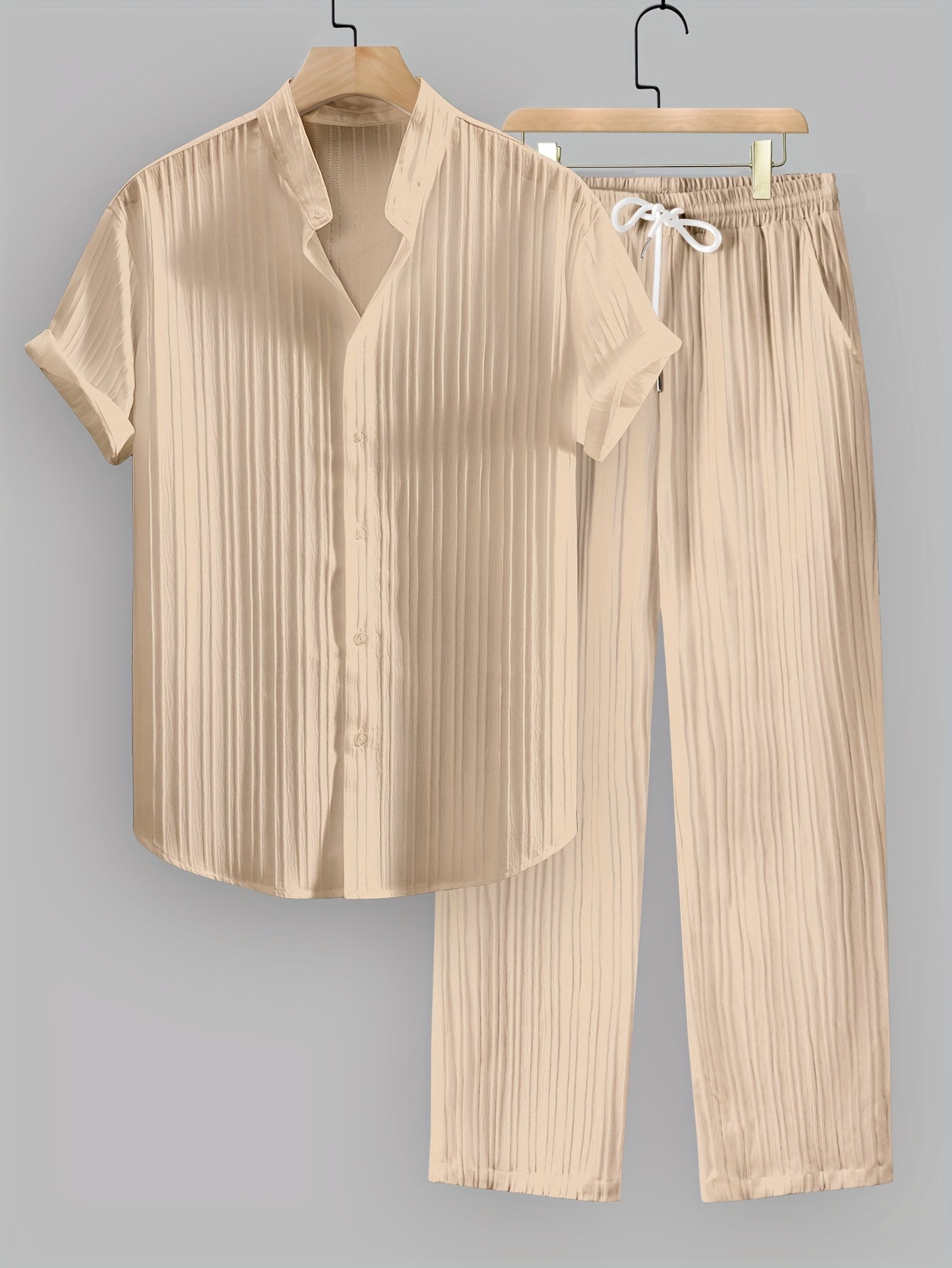 Herren Sommer Set mit Kurzarmhemd und Kordelzughose