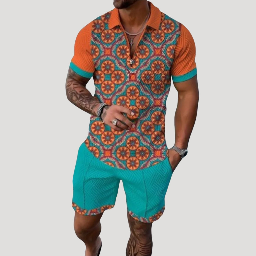 Herren Set – Kurzarm Polo & Shorts Zweiteilig Sommer