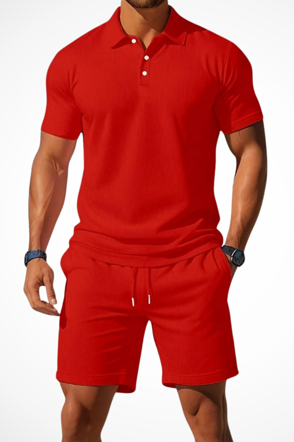 Lex | Herren Sommer Set – Poloshirt & Shorts Strukturiert