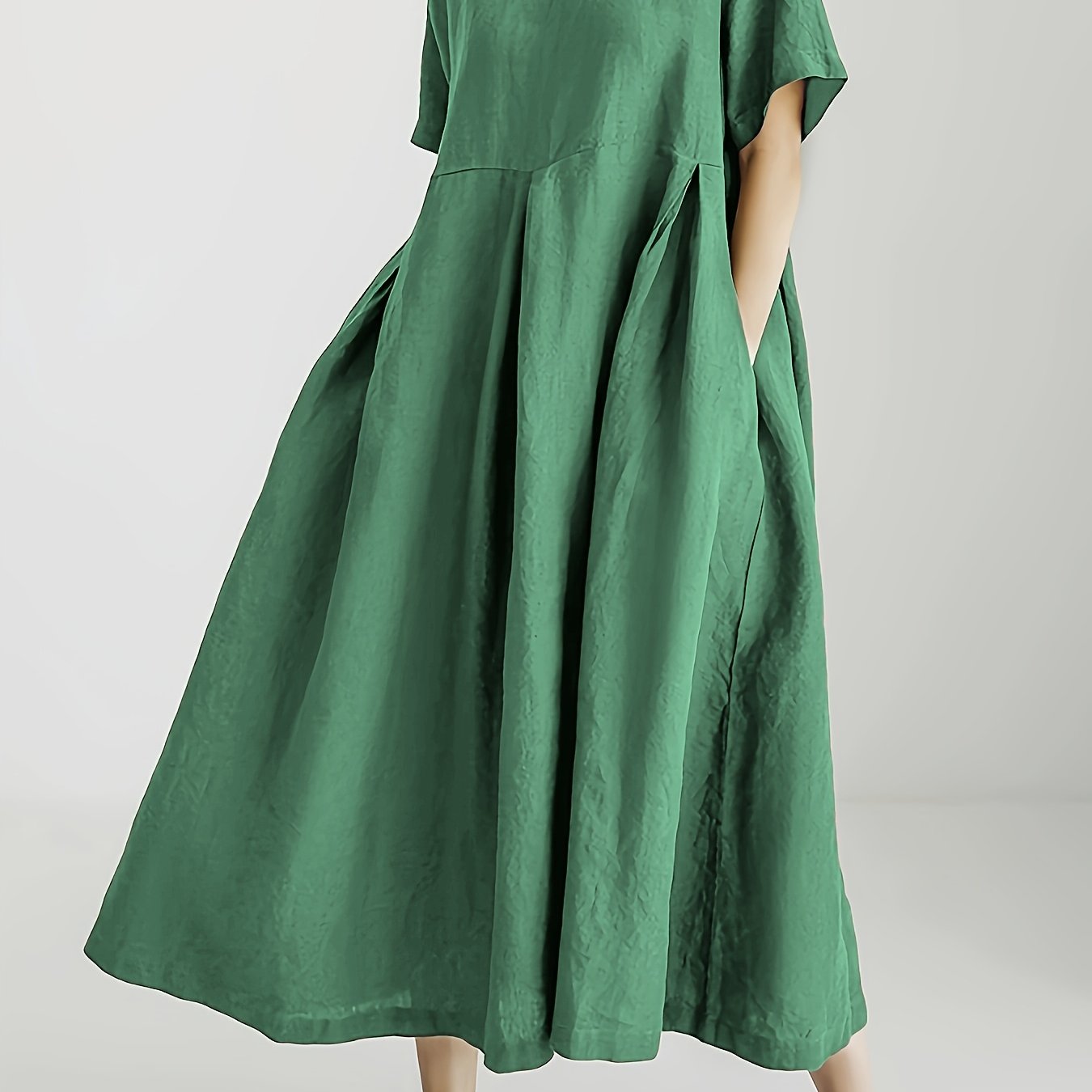 Damen Lockeres Leinenkleid für Frühling und Sommer