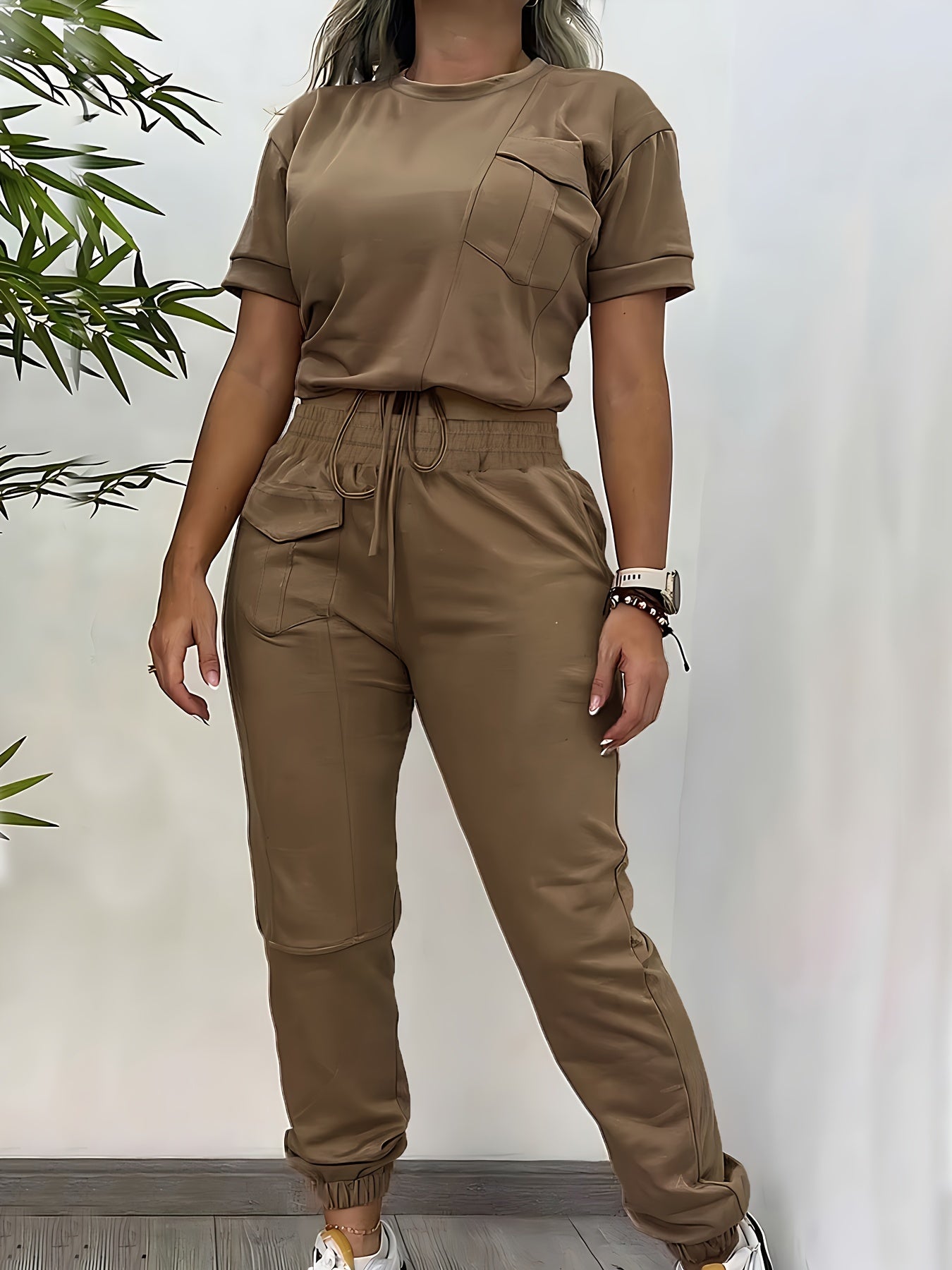 Damen Casual Zweiteiler mit Top und Hose