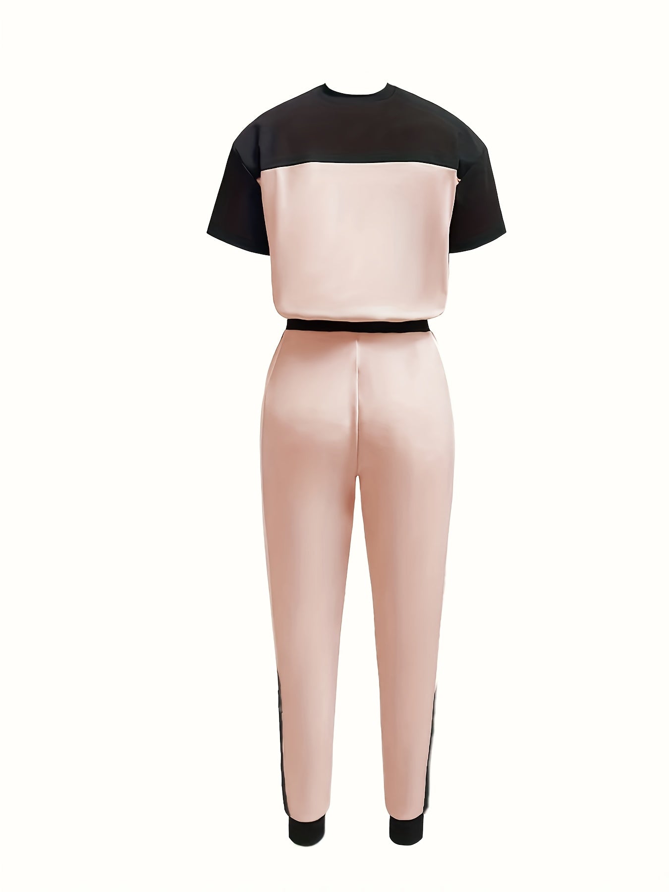 Damen 2-teiliges Set mit Colorblock-Shirt und Langer Hose
