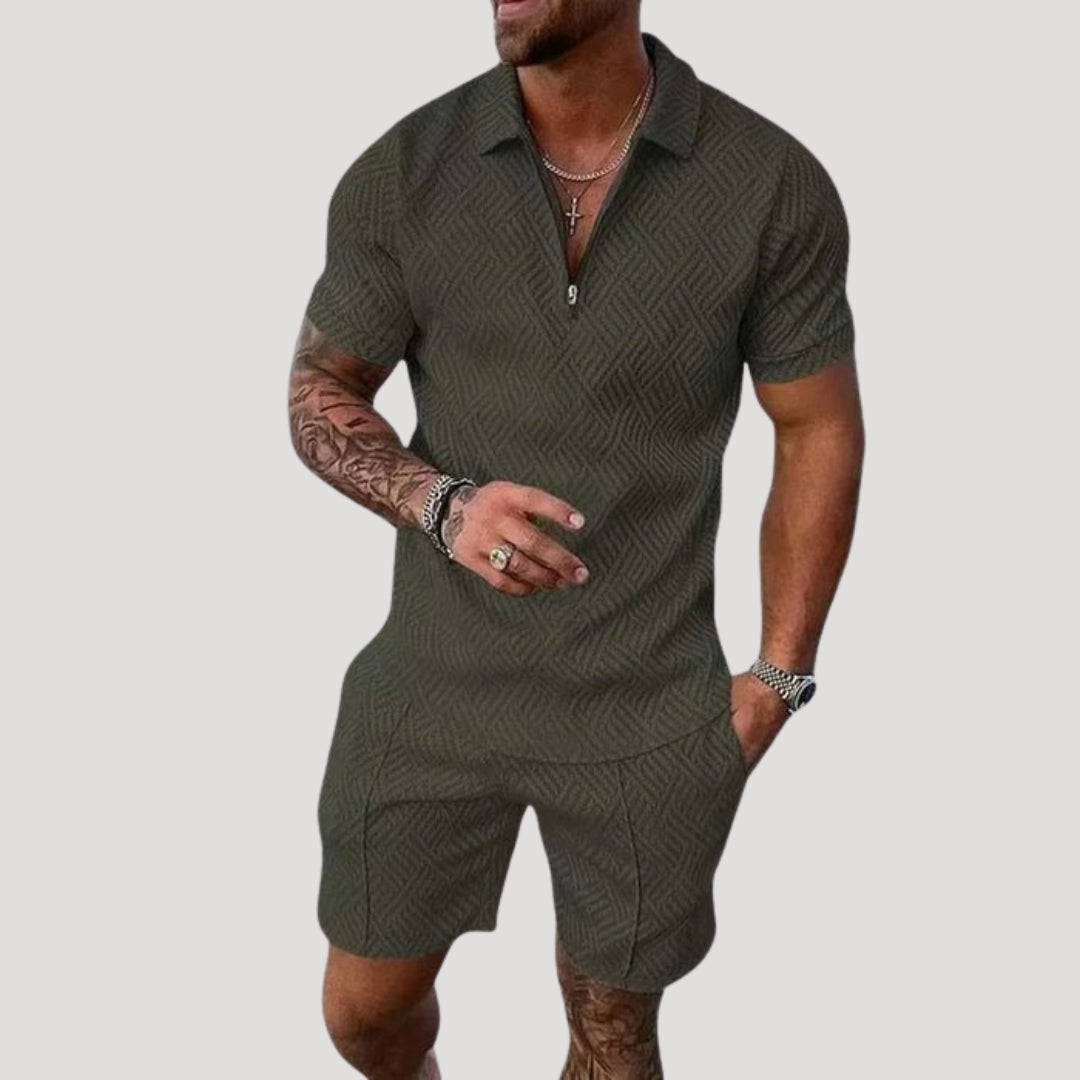 Herren Set – Kurzarm Polo & Shorts Zweiteilig Sommer