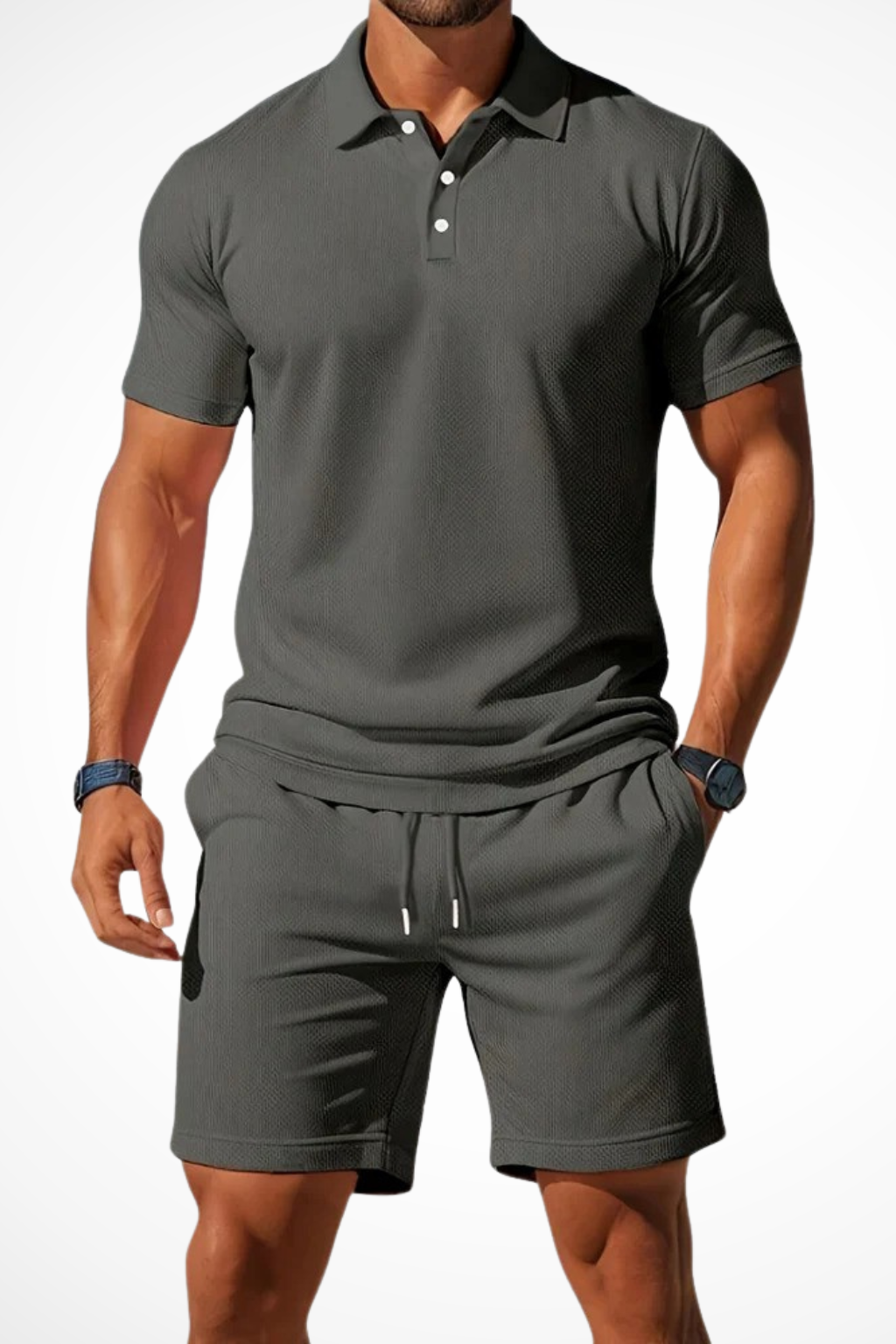 Lex | Herren Sommer Set – Poloshirt & Shorts Strukturiert