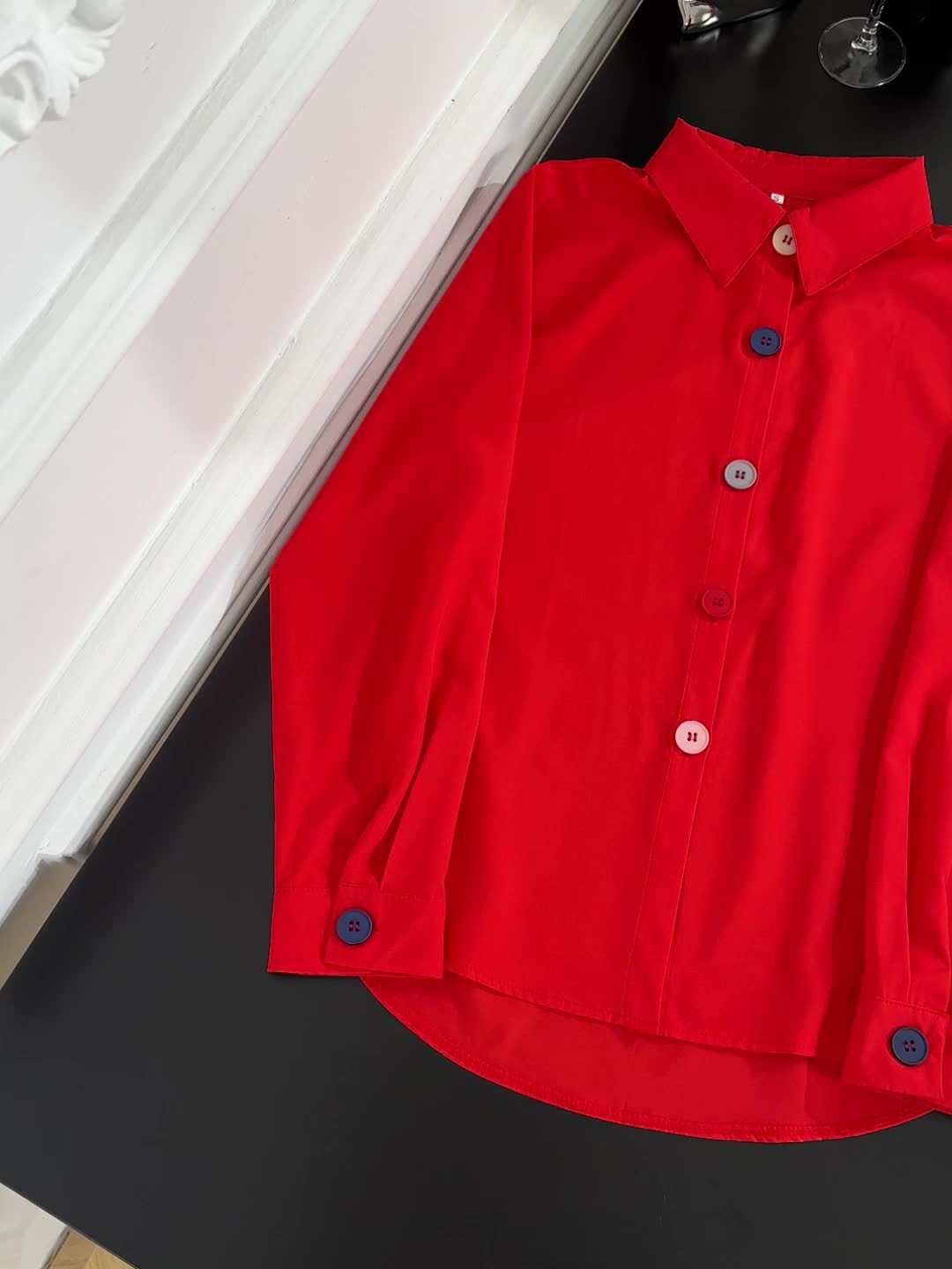 Damen Casual Bluse mit Knopfleiste