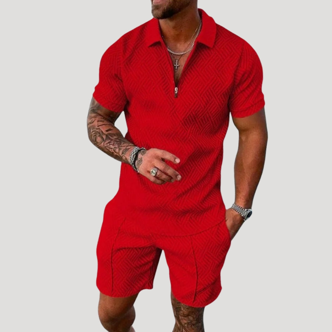 Herren Set – Kurzarm Polo & Shorts Zweiteilig Sommer