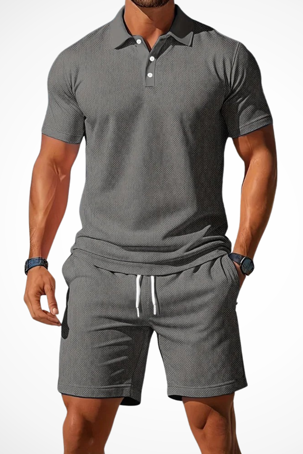 Lex | Herren Sommer Set – Poloshirt & Shorts Strukturiert