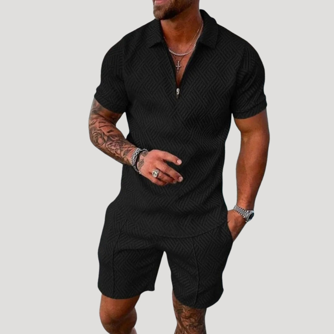 Herren Set – Kurzarm Polo & Shorts Zweiteilig Sommer