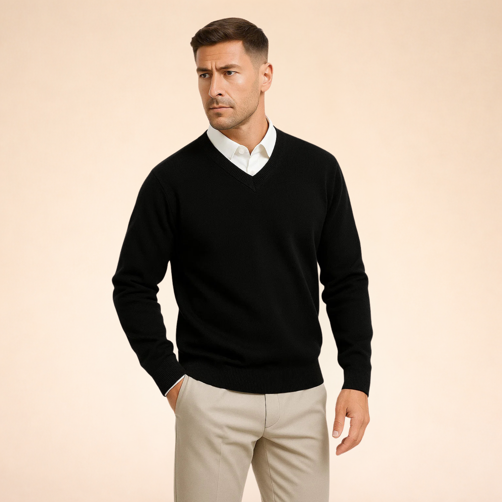 Noah Herren Pullover – Kaschmir V-Ausschnitt Elegant