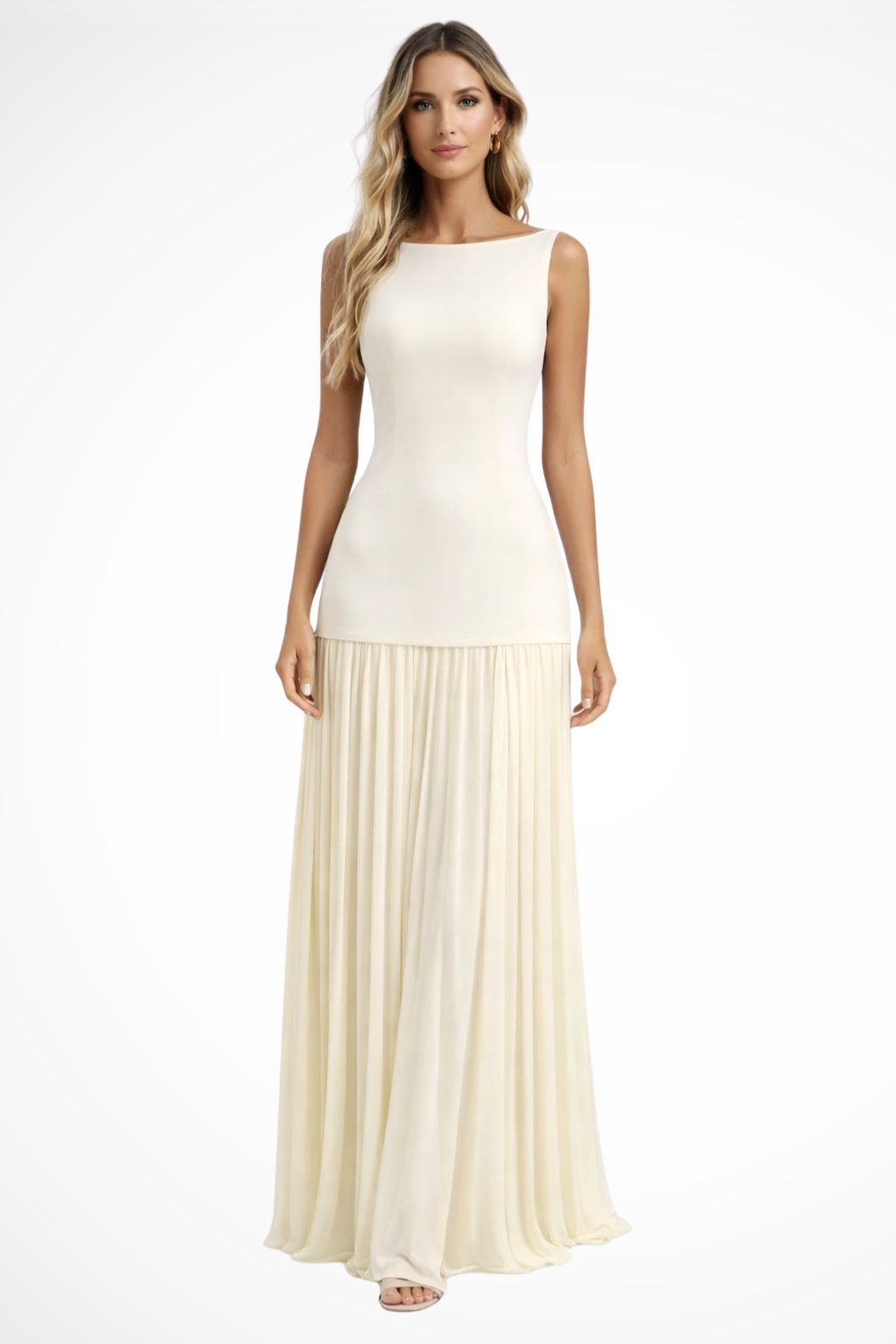 Eline Damen Maxikleid – Elegant & Plissiert Formell