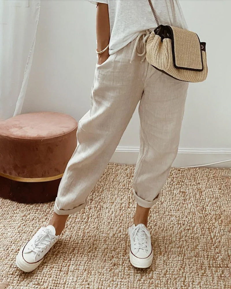 Damen Sommerhose aus Leinen für Freizeit