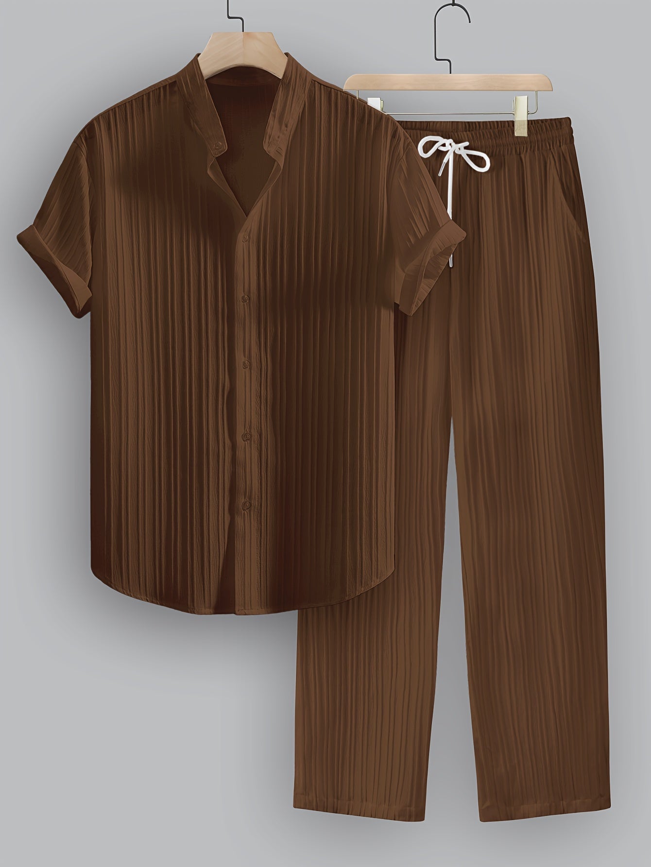 Herren Sommer Set mit Kurzarmhemd und Kordelzughose