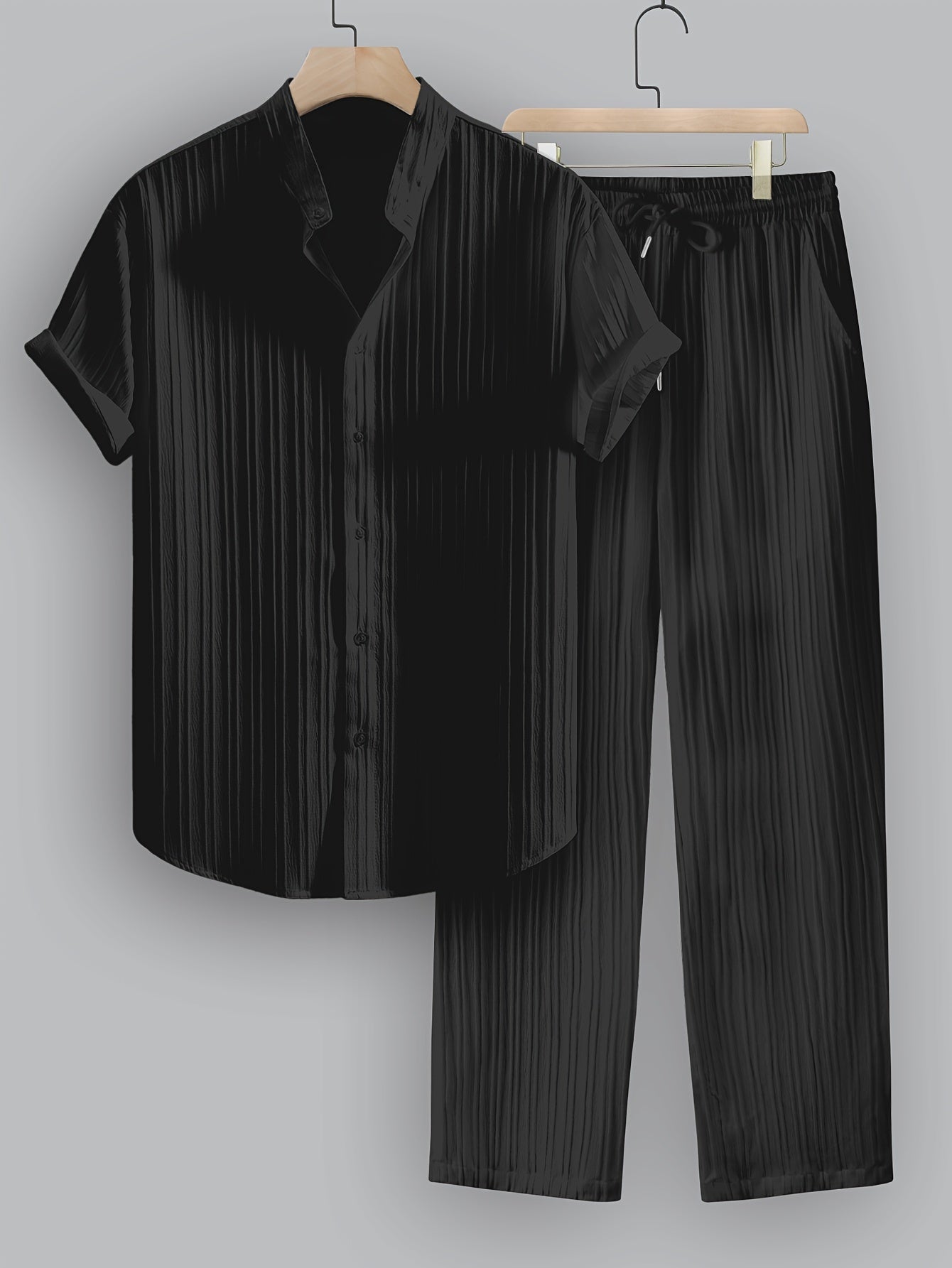 Herren Sommer Set mit Kurzarmhemd und Kordelzughose