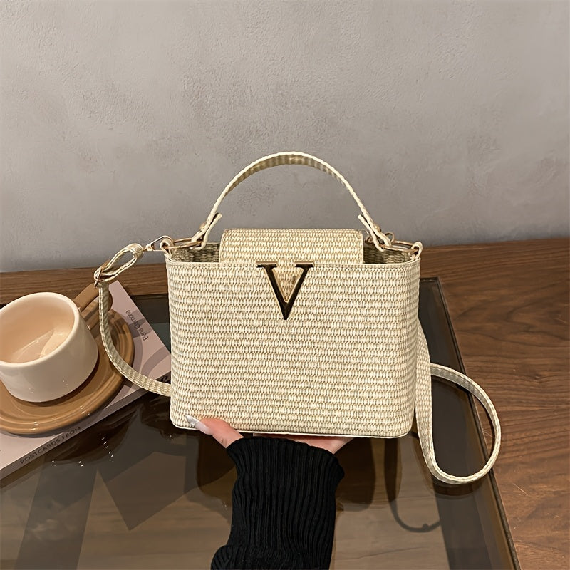 Damen Crossbody Bag Geflochten für Sommer & Reisen