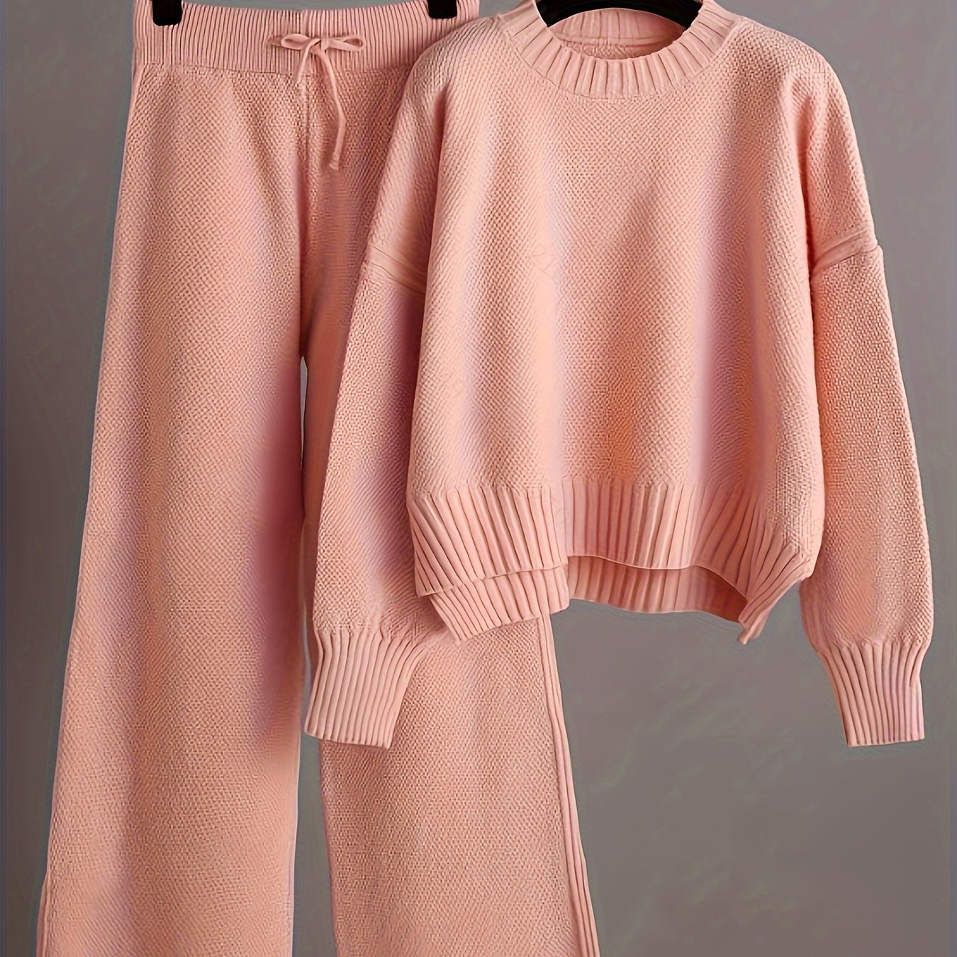 Damen Herbst Winter Set mit Lockerem Pullover und Weiter Hose