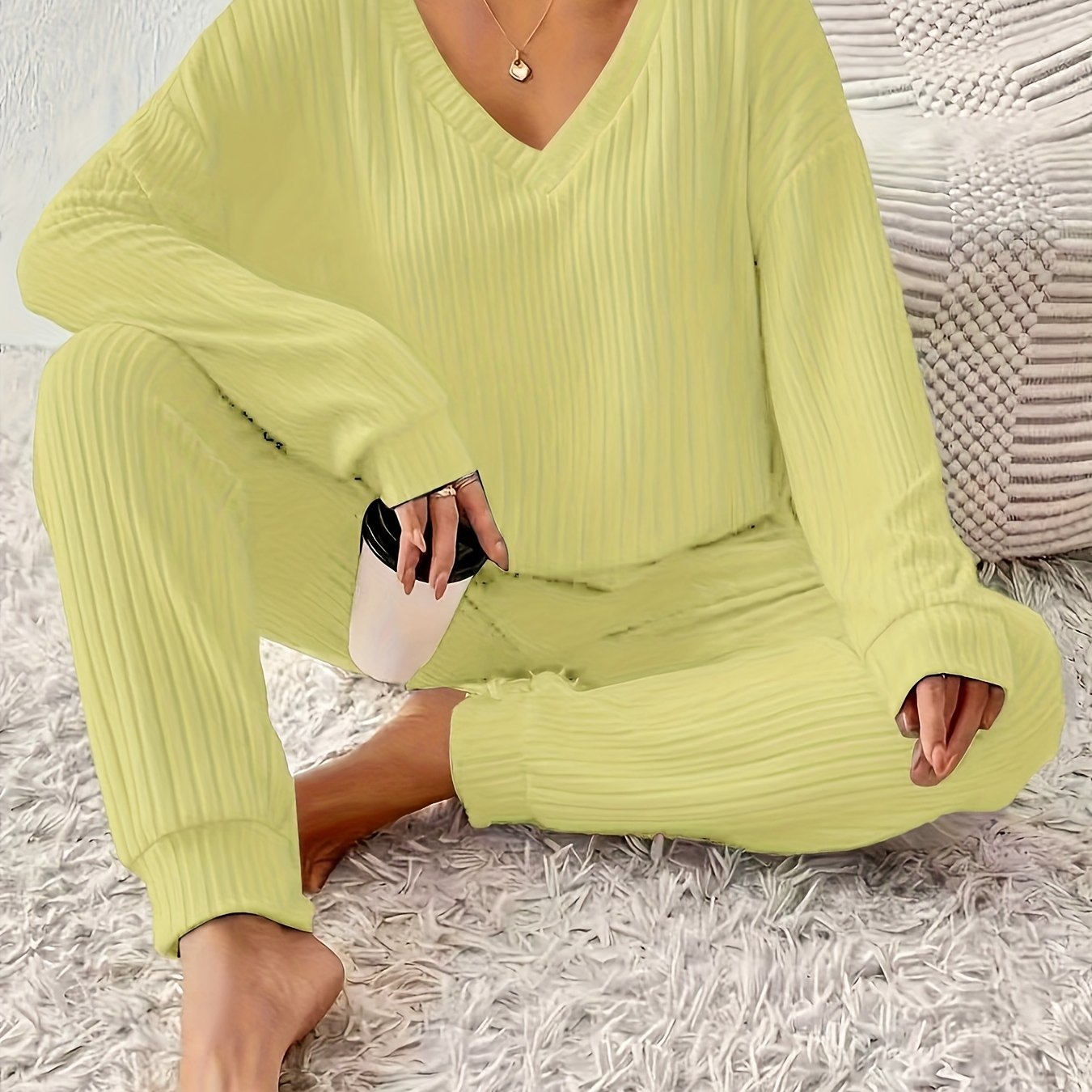 Damen Casual Set mit Langarmshirt und Langer Hose