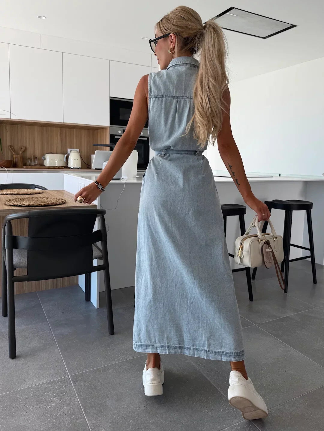 Isabelle | Damen Maxi-Jeanskleid Zeitlos & Elegant