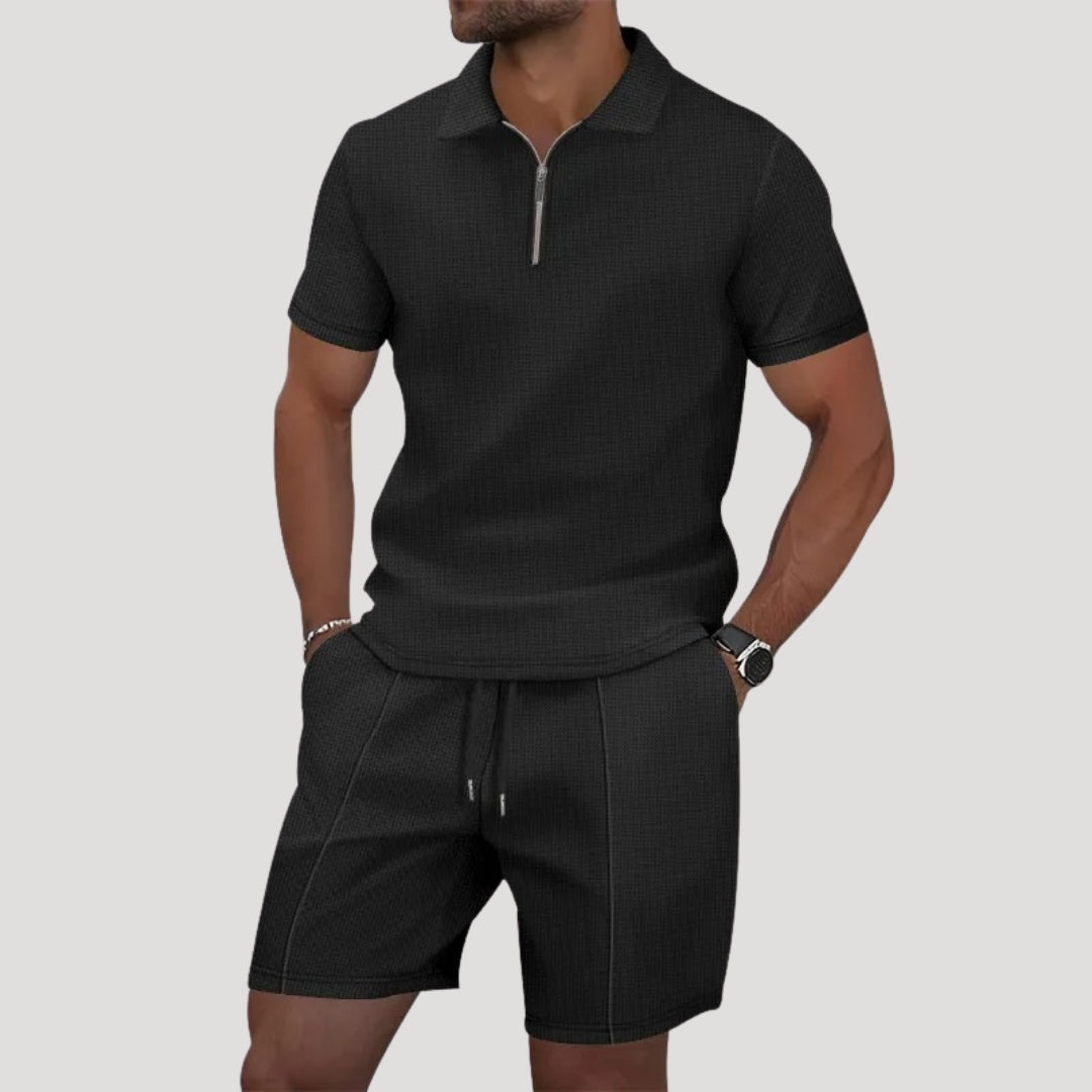 Herren Frottee Set – Poloshirt & Shorts Komfortables Sommer Set