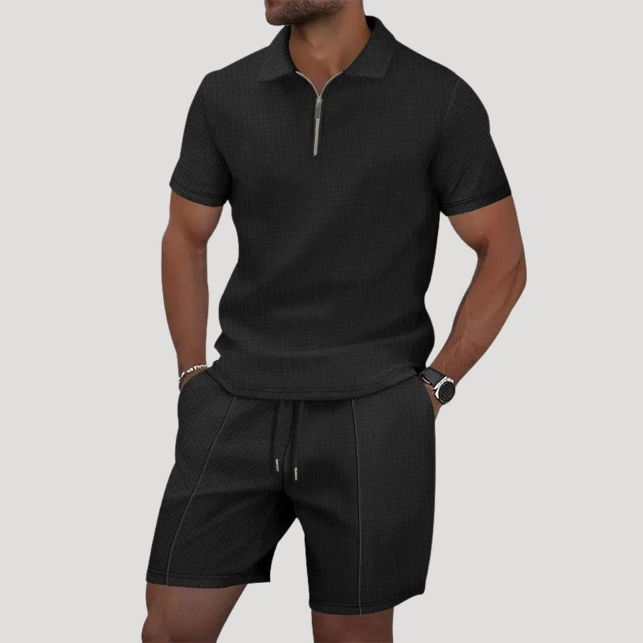Herren Frottee Set – Poloshirt & Shorts Komfortables Sommer Set