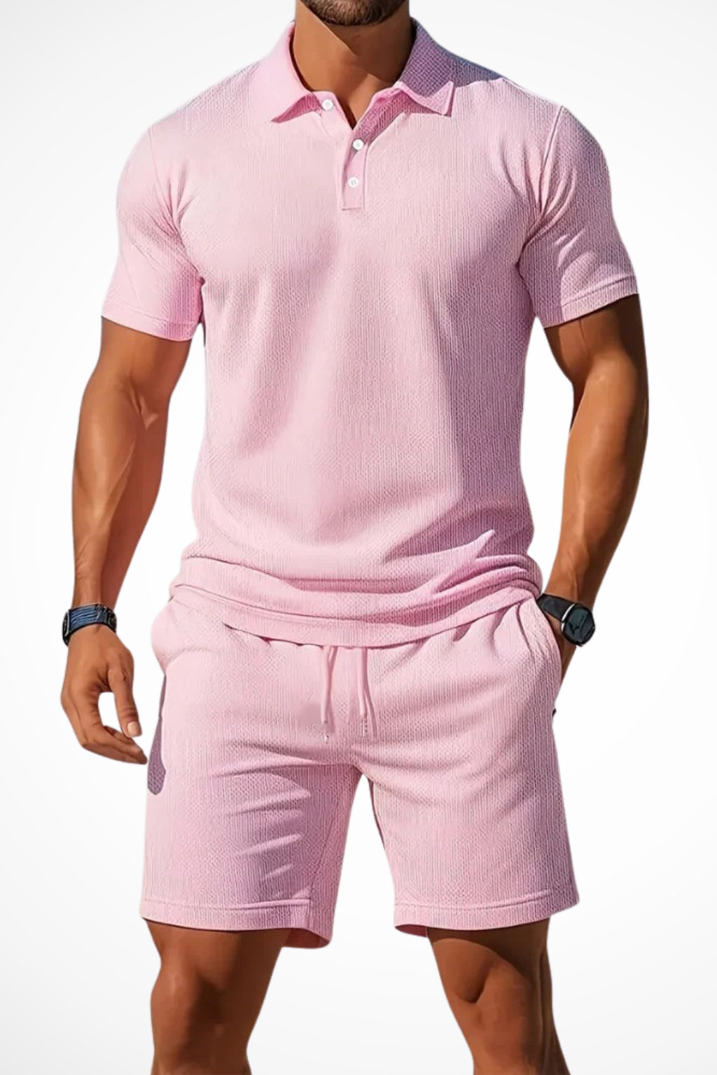 Lex | Herren Sommer Set – Poloshirt & Shorts Strukturiert