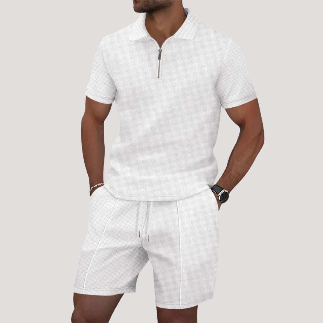 Herren Frottee Set – Poloshirt & Shorts Komfortables Sommer Set