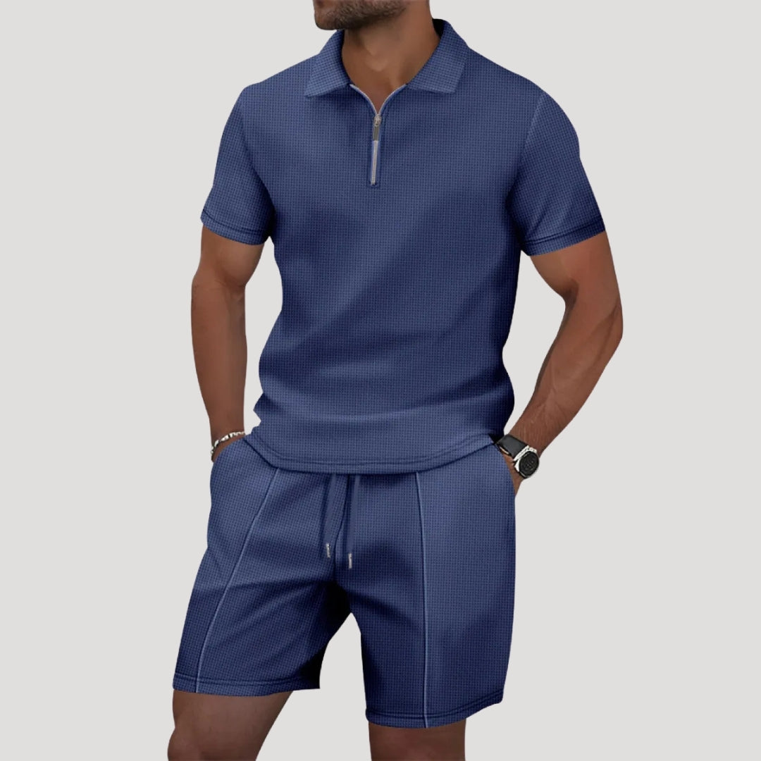 Herren Frottee Set – Poloshirt & Shorts Komfortables Sommer Set