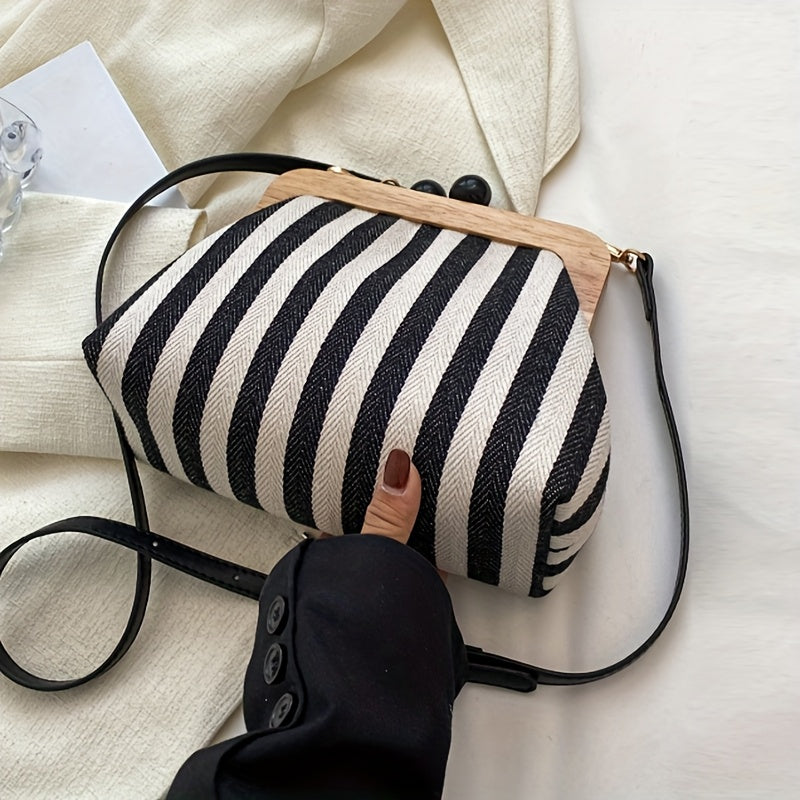 Damen Crossbody Bag Gestreift für Alltag & Shopping