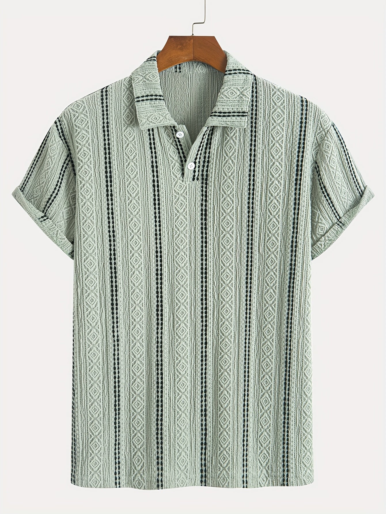 Herren Strick-Poloshirt mit Geometrischem Muster