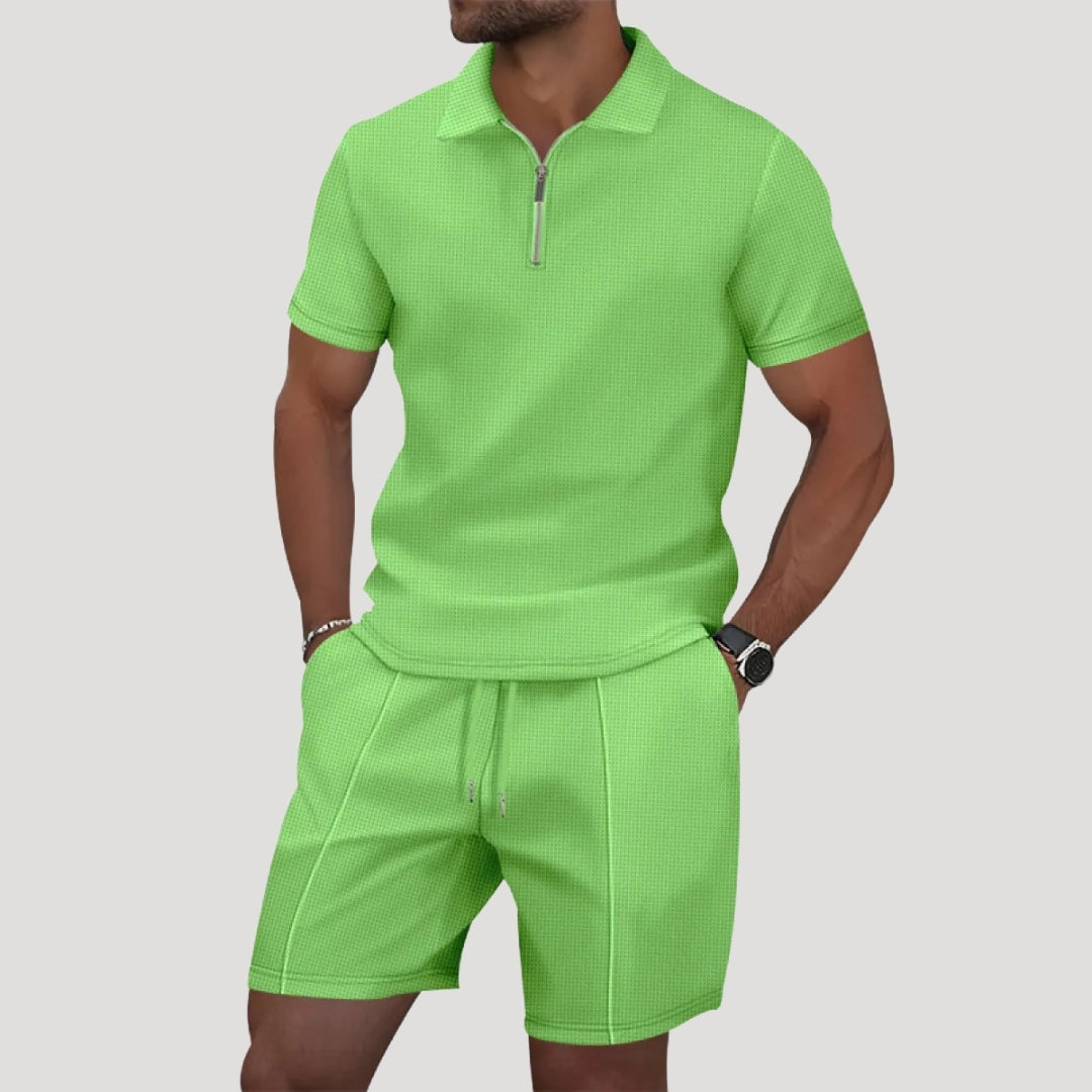 Herren Frottee Set – Poloshirt & Shorts Komfortables Sommer Set